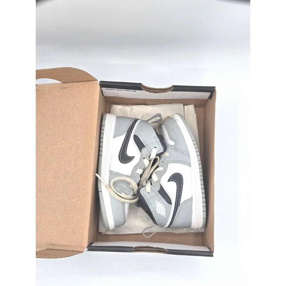 Nike Air Jordan 1 Mid SE Basketball‎ Shoes Sneakers Gray Black White Toddler